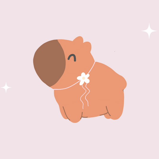 Flower Capybara Sticker