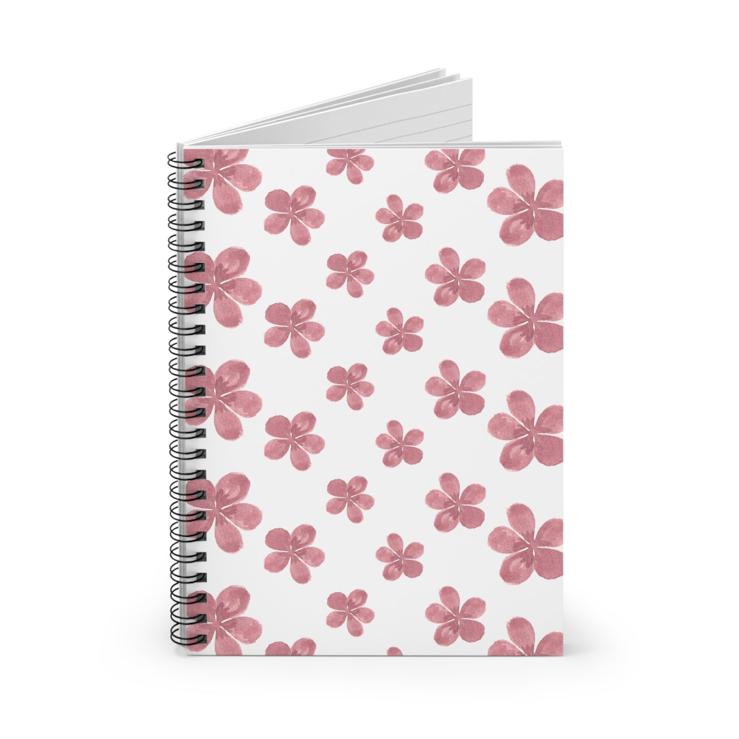 Vintage Pink Flower Spiral Notebook - Ruled Line