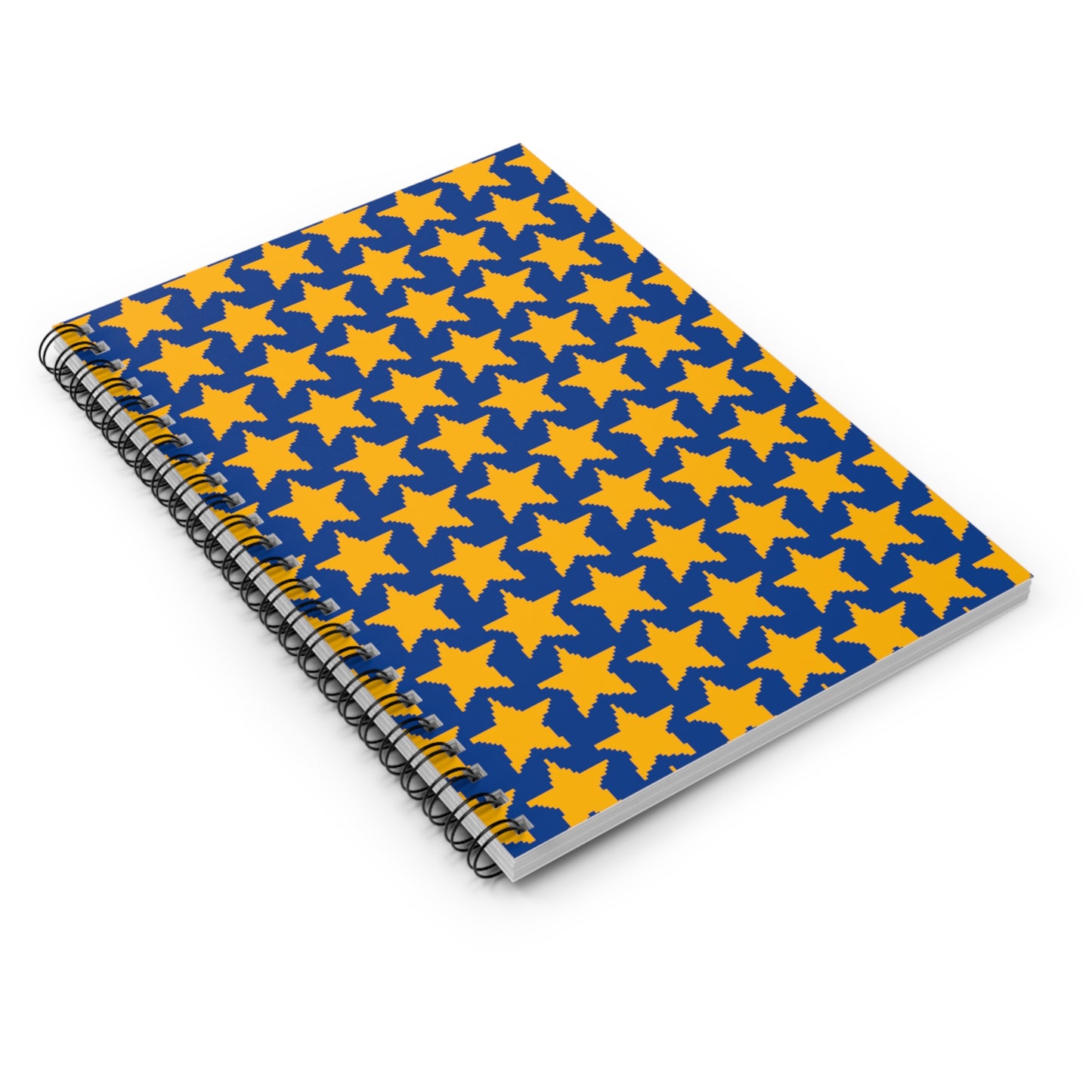 Pixel Five-Point Stars Spiral Notebook - Ruled Line