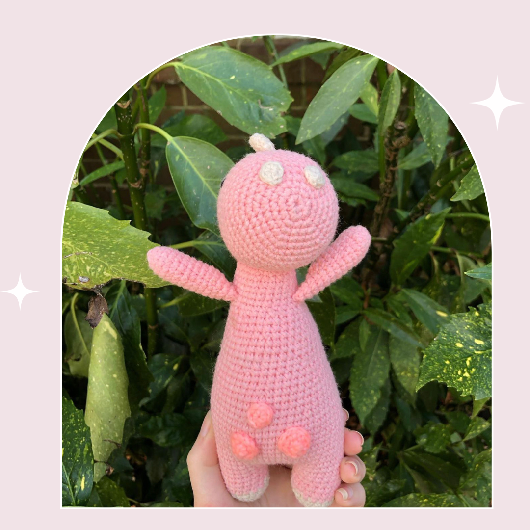 Crochet Pink Dinosaur Plush