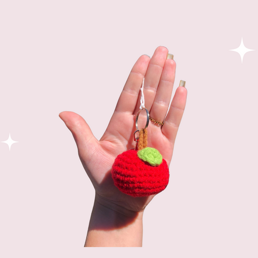 Crochet Apple Keychain